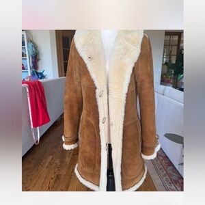 Suede/ shearling women’s coat size M